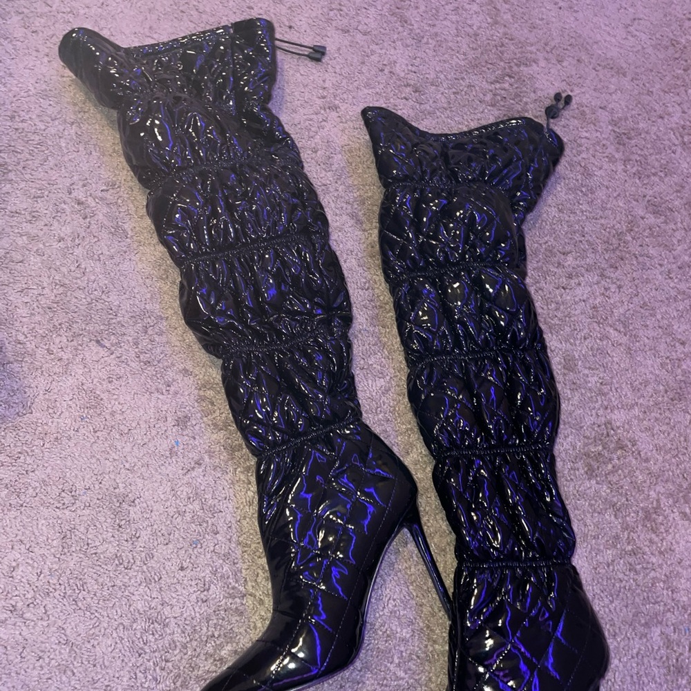 Steve Madden Silhouette Quilted Puffer Over-the-Knee Boots 8.5W